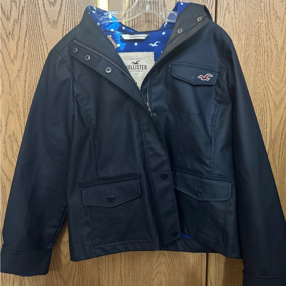 Hollister dark blue Raincoat Jacket